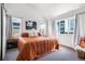 Bright bedroom featuring vaulted ceilings, stylish decor, and large windows for ample natural light at 3050 Wilson Ct # 1, Denver, CO 80205