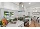 Open kitchen featuring white countertops and modern appliances with adjacent dining area at 2230 Niagara St, Denver, CO 80207