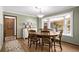 Inviting dining room with hardwood floors, a bay window, and a classic dining set at 1324 Shadow Mountain Dr, Highlands Ranch, CO 80126