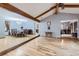 Open concept dining room with hardwood and parquet floors at 11275 Ranch Pl, Denver, CO 80234