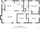 Detailed floor plan showcasing the layout of the home's living spaces, including bedrooms and kitchen at 6661 Lamar St, Arvada, CO 80003