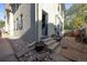 Backyard patio with stairs provides mature landscaping and trees at 1057 N Emerson St # B, Denver, CO 80218