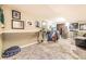 Basement design featuring neutral tones, decor, and carpet throughout at 2238 S Nome Ct, Aurora, CO 80014