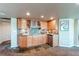 Basement wet bar with custom cabinetry, tile backsplash, and modern appliances at 22261 Pebble Brook Ln, Parker, CO 80138