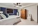 This cozy bedroom has stylish decor, neutral colors, and ample space to relax and unwind at 4856 Cheyenne Dr, Larkspur, CO 80118
