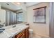 Bathroom with single vanity and shower/tub combo at 7395 Slate Ct, Castle Rock, CO 80108