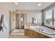 Bathroom with shower, soaking tub, and tiled floors at 7395 Slate Ct, Castle Rock, CO 80108