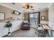 Home office with wood desk and comfortable chair at 7395 Slate Ct, Castle Rock, CO 80108