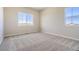 Bright bedroom featuring neutral walls, plush carpet, and an abundance of natural light from two windows at 14136 Bunny Hop Ln, Parker, CO 80134