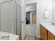 Bathroom featuring bathtub shower combo and modern fixtures at 2763 Dharma Ave, Broomfield, CO 80020