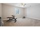 Minimalist bedroom with neutral walls, carpeted floor, and natural light at 1488 Baguette Dr, Castle Rock, CO 80108