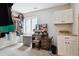Walk-in closet with custom shelving, a vanity with mirror, and built-in storage for organization at 1488 Baguette Dr, Castle Rock, CO 80108