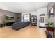Cozy living room boasts ample seating, tv, and stylish decor accents at 3225 Blake St # 6, Denver, CO 80205