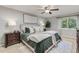 Comfortable main bedroom featuring a plush bed, stylish decor, and ample natural light for a serene retreat at 5506 Irish Pat Murphy Dr, Parker, CO 80134