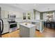 Well-lit kitchen with stainless steel appliances, ample counter space, and an open layout with dining area at 1464 Spotted Owl Way, Highlands Ranch, CO 80129