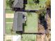 Aerial view of a home showcasing its expansive lot, private backyard, covered patio, and well-maintained landscaping at 3461 S Ivy Way, Denver, CO 80222
