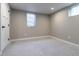 Neutral bedroom featuring new carpet, base trim and a window with blinds at 3461 S Ivy Way, Denver, CO 80222