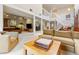 Bright living room with neutral carpet and modern design leading to an open kitchen at 2770 S Elmira St # 42, Denver, CO 80231