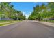 A straight street view with mature trees lining the road in a residential area at 2770 S Elmira St # 42, Denver, CO 80231