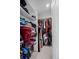 Spacious walk-in closet featuring ample shelving, hanging rods, and carpeted flooring for organized storage at 10909 Memphis Ct, Commerce City, CO 80022