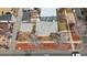An aerial view showing the layout of the house, detached structure, and the surrounding yard at 2301 Vine St, Denver, CO 80205