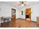 Dining area with classic built-in cabinet and easy access to kitchen at 2301 Vine St, Denver, CO 80205