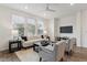 Sunlit living room with plush seating and contemporary decor with large windows at 645 Flintwood Pl, Lafayette, CO 80026