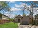 Spacious backyard with a green lawn, a shed, and a chainlink fence, ideal for outdoor activities at 4353 Sherman St, Denver, CO 80216