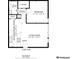 Detailed floor plan showcasing a layout with combined kitchen/dining, living room, and a bedroom at 850 W Moorhead Cir # 3L, Boulder, CO 80305