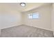 Bright bedroom features neutral paint, carpet flooring, a window, and modern ceiling light at 610 S Xenon Ct, Lakewood, CO 80228