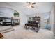 The home office includes a fireplace, built-in bookshelves, and a spacious desk area at 11681 Night Heron Dr, Parker, CO 80134