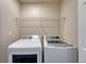 Cozy laundry room featuring a new washer and dryer and a storage shelf at 12833 Mayfair Way # F, Englewood, CO 80112