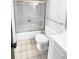 Clean bathroom with a shower and tub combination and a vanity with a sink at 2639 S Xanadu Way # B, Aurora, CO 80014