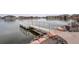 View of dock at lake, with rock landscape and water at 15555 E 40Th Ave # 30, Denver, CO 80239