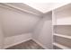 Walk-in closet with built-in shelving and carpeted floors at 5250 S Huron Way # 11-206, Littleton, CO 80120