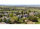 Wide aerial shot showcasing a neighborhood, with lush green spaces and mountain views at 2187 Wynterbrook Dr, Highlands Ranch, CO 80126