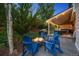 Charming backyard fire pit with Adirondack chairs near a covered patio, creating a cozy outdoor living space at 2187 Wynterbrook Dr, Highlands Ranch, CO 80126