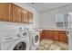 Laundry room with washer, dryer, and cabinets at 23480 E Moraine Pl, Aurora, CO 80016