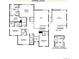 Detailed upper level floor plan displaying bedrooms, bathrooms, and the layout of the owner's suite at 938 Coal Bank Trl, Castle Rock, CO 80104
