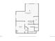 Basement floor plan featuring finished living space, one bedroom, bathroom, and unfinished storage area at 19653 E Ida Dr, Aurora, CO 80015