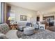 Bright living room with a comfortable seating area leading to an open kitchen concept at 5425 E 125Th Pl, Thornton, CO 80241