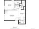 One bedroom, one bath floor plan with dimensions at 14191 E Jewell Ave # 203, Aurora, CO 80012