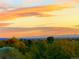 Scenic sunset view over the treeline with hues of orange and yellow in the sky at 2960 High Prairie Way, Broomfield, CO 80023