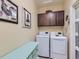 Bright laundry room featuring modern appliances and ample cabinet space at 16658 Prospect Ln, Broomfield, CO 80023