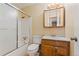 Traditional bathroom with a vanity sink, shower-tub, and toilet at 2916 S Jasper St, Aurora, CO 80013