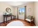 Well-appointed office featuring a desk, chair, and scenic window view at 713 Aspen Rd, Golden, CO 80401