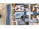 Top-down aerial view of the property showing the layout, landscaping, and surrounding neighborhood at 220 Glencoe St, Denver, CO 80220