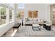 Bright and airy living room with tall windows, modern furnishings, neutral tones, and stylish decor at 13971 Star Creek Dr, Broomfield, CO 80023