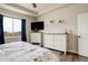 Well-lit bedroom featuring wood floors and ample space for a dresser, and television at 16516 Fairbanks Rd, Platteville, CO 80651