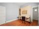 Bright bedroom featuring a convenient built-in murphy bed and desk combo at 3320 N Columbine St, Denver, CO 80205